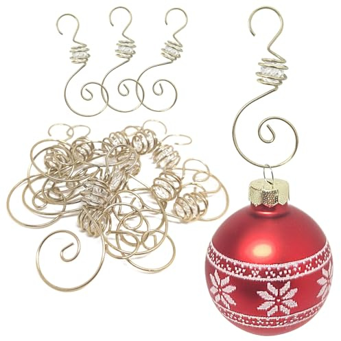 com-four® 12x Premium Kugelaufhänger für Weihnachtsbaumschmuck - 7 cm Anhänger für Christbaumkugeln - Spiralhaken perfekt für Weihnachtskugeln und Dekoration - Christbaumhaken