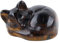BDHYYM Figurine de chat décorative en cristal - Mini statue de chat endormi - Pierre de cristal sculptée - Métallique - Animal - Cadeau - Décoration de bureau