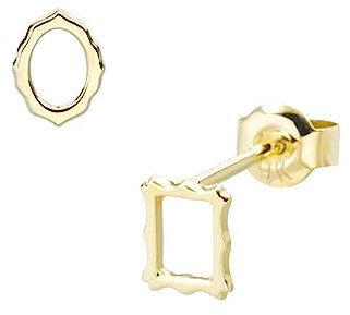 Tolldek 18 Karat Gold 750 Echt Schmuck Ohrringe, Geometrisch Ohrstecker, 18K Gold Ohrstecker Jungs für Damen, Gold