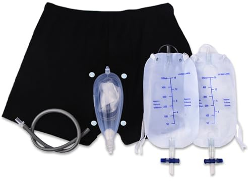 Bolsa urinaria portátil, bolsa de urinario masculina, conjuntos de incontinencia para hombres, pantalones de incontinencia para hombres, bolsas de recogida masculina portátiles reutilizables Bolsas de