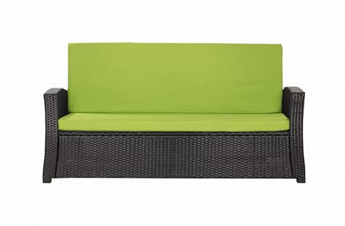 Setgarden® Cojín para banco de jardín de polirratán, cómodo cojín para bancos de jardín, cojines perfectos para tu sofá de jardín o columpio (lima, 100 x 60 x 50 cm)