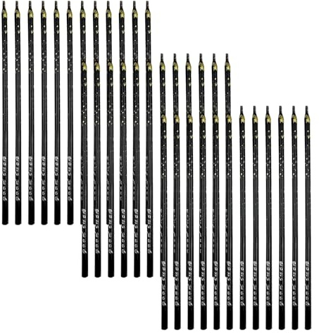 36Stk Schwarz-Gold Geburtstagskerzen, Lange Bleistift Kuchenkerzen für Deko | Elegante Hochzeitskerzen, Party-Deko Paraffinwachs, Schwarz-Gold Punkt Kerzen, Lange schlanke Kuchenkerzen