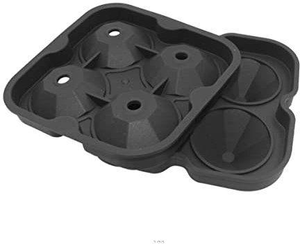 ABOOFAN Molde De Disco De Hielo 3d 4 Cavidades De Diamante Antiadherente Para Fiestas y Cocción
