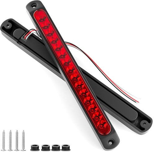 joonnair 2 pezzi 12 – 24 V LED luce freno per camion, impermeabile, luce di freno, luce posteriore per rimorchi UTV ATV, freno posteriore, bar, IP67, impermeabile per barche marine pesanti