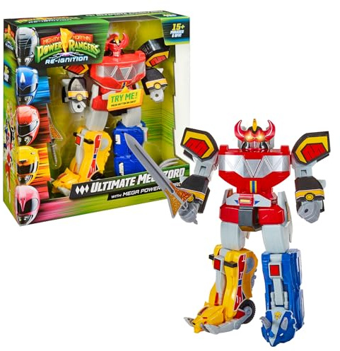 Power Rangers, Riesenfigur mit Gelenken, mit Zubehör und elektronischen Funktionen, 30 cm, Modell Megazord, für Kinder ab 4 Jahren, PWG01