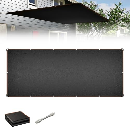 XMTECH Sonnensegel 2x5m Rechteckig, 95% UV-Schutz, 150g/m² HDPE, Windstabiler Schattenspender für Terrasse, Garten, Balkon, Inkl. Befestigungsseilen Anthrazit
