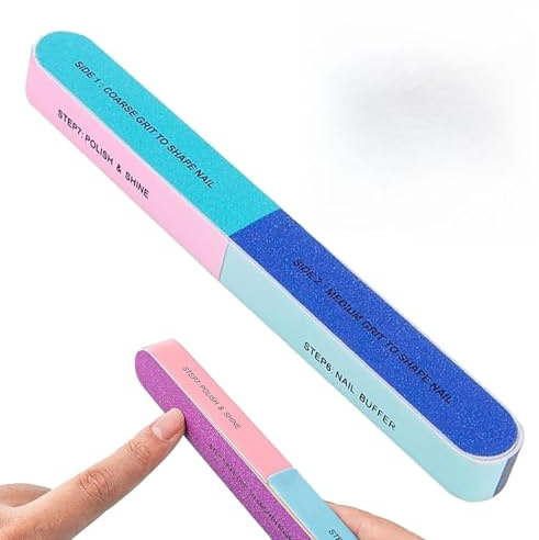 Bangbobi 7 Pezzi Lima lucidante Colorata per Unghie, Buffer multidimensionale per Unghie, Lima lucidante Multifunzionale per Unghie, Lime per Unghie Naturali