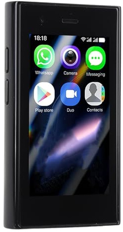 Sxhlseller Mini Teléfono, 4G Desbloqueado Pequeño Teléfono Inteligente para Niños y Estudiantes, Pantalla Celular Dual Sim Quad Core de 3.0 Pulgadas para Android 8.1, Cámara 2+5MP, 2GB RAM (Black)