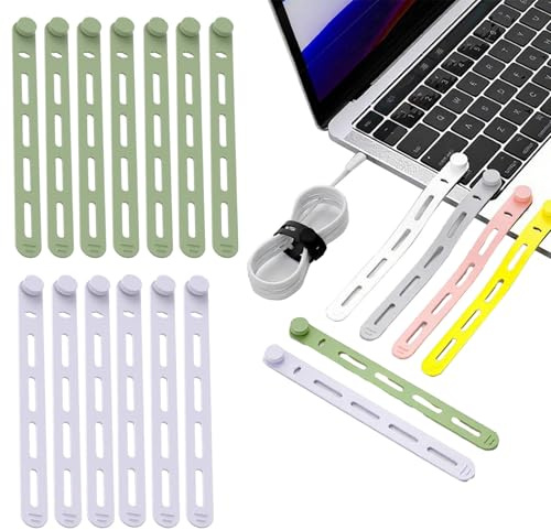 Bridas en Silicona para Cables 20 Piezas Envoltorios Organizadores De