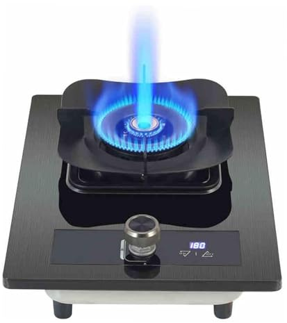 THEGA Piano Cottura A Gas da 5,2 KW, Fornello A Gas A 1 Bruciatore, Fornello da Cucina A Gas con Timer Indipendente, Fornello da Campeggio con Protezione Antispegnimento(NG)