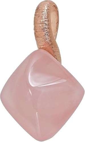 ELEDORO Damen Anhänger Kettenanhänger für Frauen Sterling Silber 925 rosé vergoldet Rosenquarz Quarz rosa Geschenk