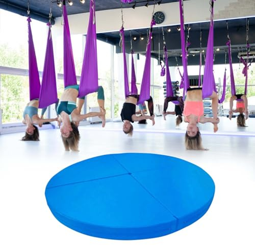 Halkfri yogamatta och pole dance pole dance – vikbar rund matta för luftring, perfekt för hem och gym, tjock skyddsmatta för Pole Dance och