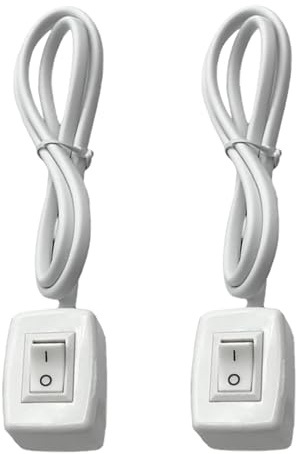 2 interruttore a pulsante 12 V con retro autoadesivo, conversione interruttore 3 A 12 V/24 V, con cavo da 75 cm, mini pulsante per il controllo di dispositivi elettronici Bianco (strisce luminose a LE