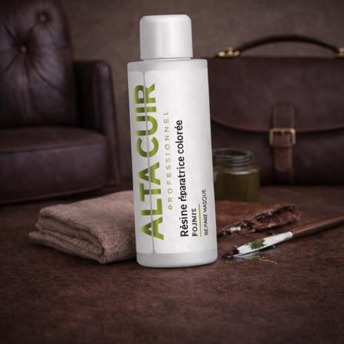 Résine Réparatrice Cuir Noir 60 ML – Répare Griffures de Chat, Rayures et Craquelures – Rénovation Canapé, Sièges Auto, Maroquinerie – Haute Adhérence