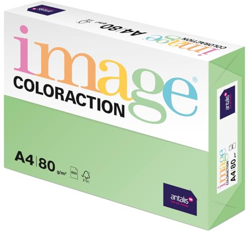 Image Coloraction - Papel de colores Verde medio/Forest 80 g/m² A4 - Paquete de 500 hojas