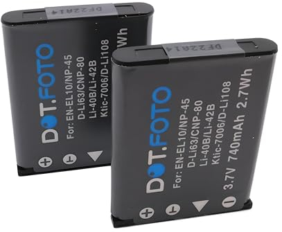 2 x Dot.Foto LI-40B, LI-42B Premium 3.7v / 740mAh Batteria Ricaricabile per Olympus C-25, C-520, C-540, C-550, C-560, C-570 / D-630 ZOOM, D-720, FE-20, FE-150, FE-160, FE-5035, FE-5050, FE-5500