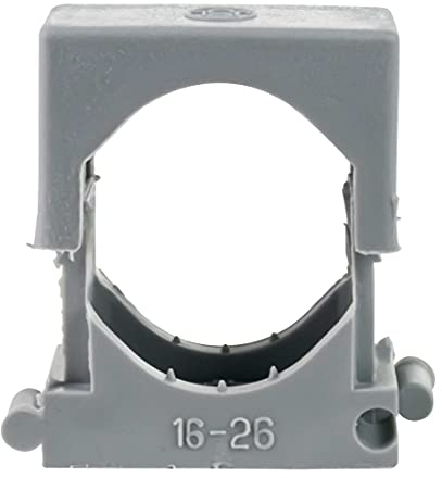 unbekannt 50x Reihendruckschelle Rohr 16-26mm Clipschelle HUP Kabelschelle Polypropylen Grau