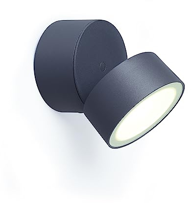 LED Außenwandleuchte Trumpet aus Aluminium in Anthrazit,verstellbare Außenleuchte,Wandleuchte,Außenlampe für Terrasse/Hof/Haustür,11 Watt,3000 Kelvin