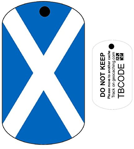 AllCachedUp Scotland Flag Tag Geocaching Travel Bug - UK Flag Trackable