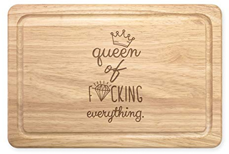 Diamante Queen Of F-King Todo Rectangular Tabla para Picar de Madera