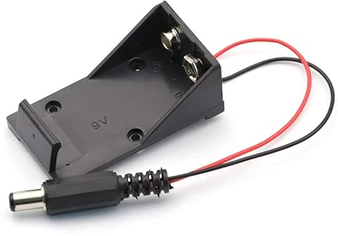 CABLEPELADO Batteriehalter 9 V, Batteriehalter 6LR61, inklusive 200-mm-Kabel, Gesamtspannung: 9 V (9 V pro Batterie), geeignet für Arduino, DC-Anschluss 5,5 x 2,1 mm