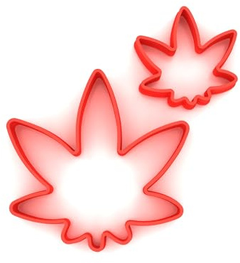Mini/Small Weed Leaf Set of 2 Value Fondant Cutters Pair 3CM + 5CM