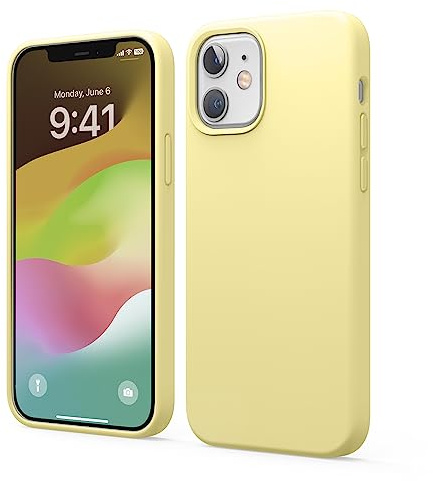 elago Silikon Hülle für iPhone 12/12 Pro | Premium-Silikon, Rundumschutz (Gelb)