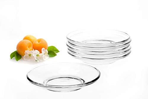PLATINUX - Set di 6 piattini da caffè, in vetro