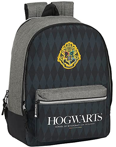Safta Harry Potter Hogwarts Schulrucksack, anpassbar, 320 x 140 x 430 mm, Schwarz/Grau