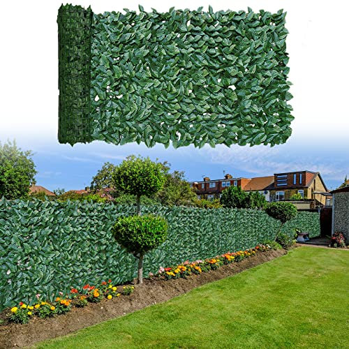 HUIMO Artificial Ivy Privacy Fence Screen, Ivy Fence Screening Roll, Trellis with Faux Ivy Vine Leaves, Artificial Hedges Panel for Inddor Outdoor FAL
