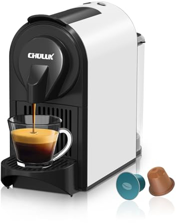 CHULUX Kapsel Kaffeemaschine 1400W, Kapselmaschine 20 bar, Kaffeekapselmaschine mit 0,7 L Abnehmbarer Wassertank, Coffee Machine Weiß
