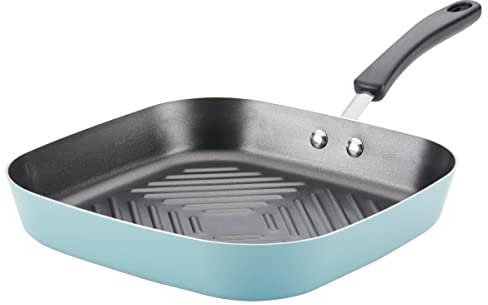 Farberware Cookstart DiamondMax Nonstick Square Deep Grill Pan/Griddle, Dishwasher Safe, 11 Inch - Aqua