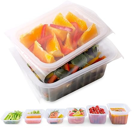 Lofaho Vacuum Containers Food Storage Airtight & Lid Film Easy Peel Vacuum Sealer Containers Meal Prep BPA Free Stackable Leakproof Microwave 30-Pack (10~47oz)