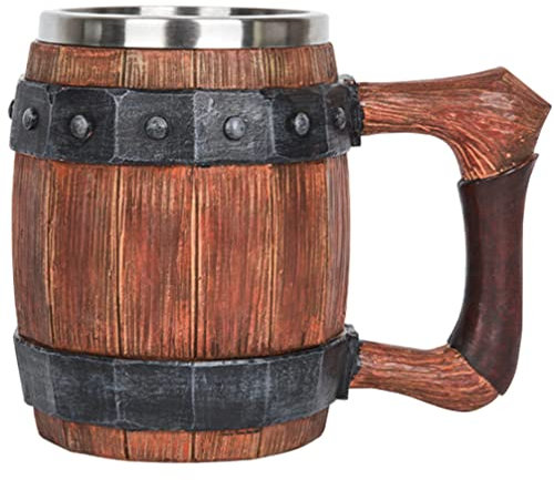 Cabilock Mundspülbecher Bierkrug Edelstahl Bierbecher Trinkbecher mit Henkel Metall Becher Wasserbecher Trinkgefäße für Bier Whisky Outdoor Zuhause Bar Camping 600ml Nachttischtablett