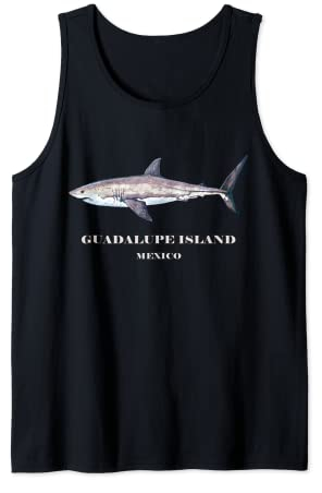 Guadalupe Mexiko Weißer Hai Tauchen Insel Souvenir Geschenk Tank Top
