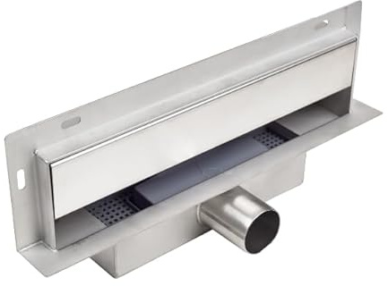 BADLAND Wandabläufe Duschrinnen Edelstahl Komplettset W-DRAIN 80 cm Silber Abflussrinne Bodenablauf
