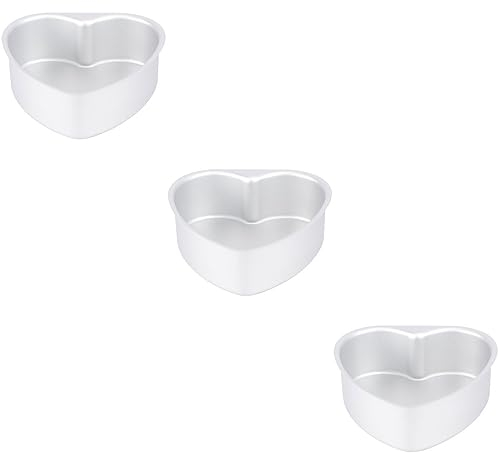 YARNOW 3pcs Heart Shaped Removable Bottom Thicken Aluminum Alloy Cake Pan Tin Baking Mold Mould for Baking Hearts