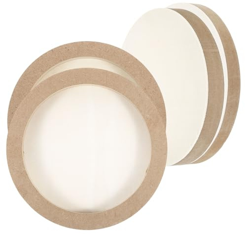 PATIKIL 6 8 Wood Panels Board, 2 Set Unfinished Round Art Wood Canvas Panel Painting Boards for DIY Craft Painting Use, Wood Color