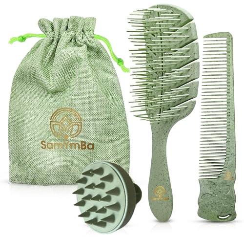 SamYmBa - Cepillo Pelo Antitirones, Masajeador Cuero Cabelludo y Peine Antitirones - Cepillo Antitirones - Desenredante Pelo Niñas - Exfoliante Capilar - Cepillo Pelo Antirotura - Peine Hombre