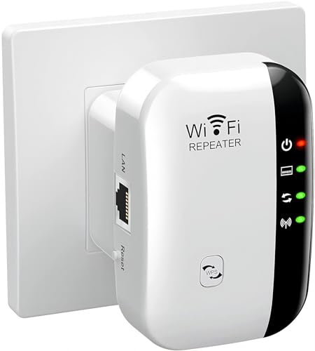 Jieyongxiang Ripetitore WiFi Potente per Casa 2024 - Amplificatore WLAN 300Mbit/s 2.4GHz, Porta LAN, Modalità Ripetitore/Router/AP, JYX-W102