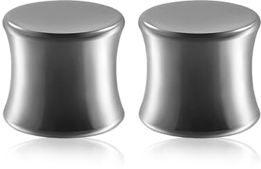 ANAZOZ Ohr Plug 12mm, Ohr Flesh Tunnel Titan 2er Set Piercing Ohrstecker Herren, Ohr Expander Ohrringe Silber