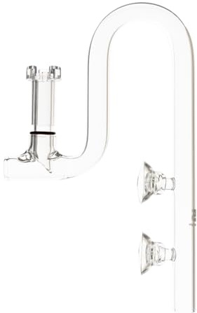 FJARDE Aquarium Glass Lily Pipe for Fish Tank Canister Filter,Unique Outflow Surface Skimmer,5/8''ID(16/22mm) Tubing,L-Type Outflow 17mm/Standard,Item No.1721.