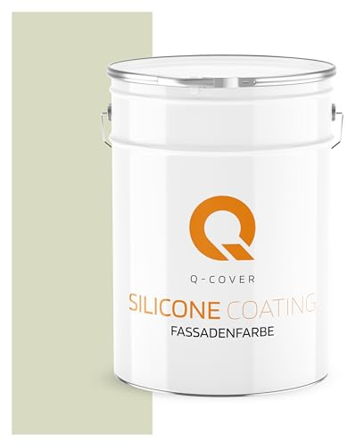 Q-COVER Pittura per facciate 10 L Bianco-verde | pittura a resina siliconica per esterni | vernice murale resistente alle intemperie