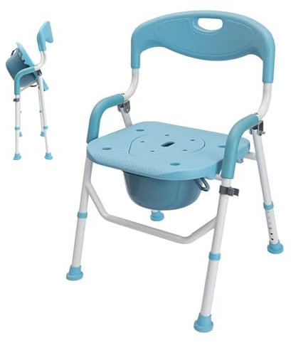 Duschstuhl für Innendusche, Faltbarer Duschstuhl, Blauer, Faltbarer Badewannensitz mit verstellbarem Sitz, Rutschfester Hocker mit Rückenlehne für Senioren, ältere Menschen, Behinderte, Schwangere u