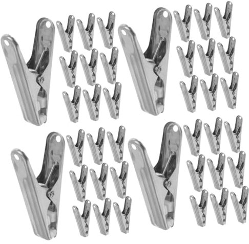 Cabilock Lot De 4 À Linge en Métal Robustes Pinces Coupe-Vent pour Sécher Les Draps Et Les Serviettes 10 Pièces X 4
