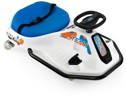 GOPLUS 24 V elektrisk gokart för barn, drivvagn med 200 W borstlös motor och trådlös anslutning, radio och musik, mild start, 3 flaggor ingår, elbil för barn från 3 år
