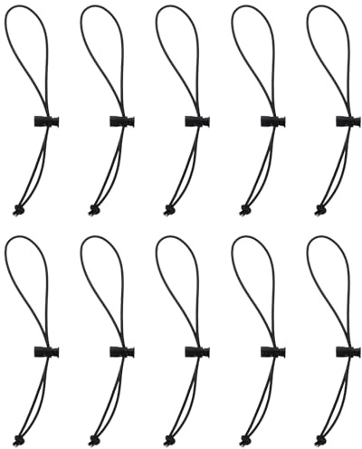 sourcing map 10pcs Elastic Cable Tie 9.84 Multipurpose Extra Thick Cable Organizer Adjustable Cable Strap Toggle Tie Reusable Tangle for Home Office Travel, Black