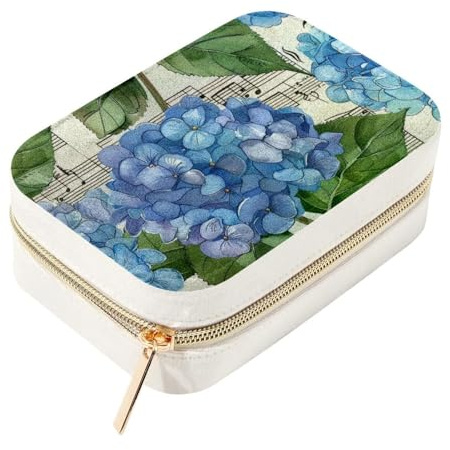 Sac de rangement de bijoux de voyage, boîte de rangement pour boucles d'oreilles, bagues, colliers, hortensias