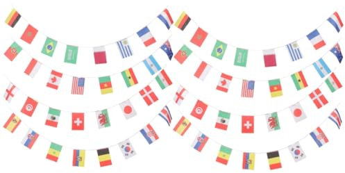 Garneck 2 Schnüre Schnur Flagge Banner Fußball Motto Partyzubehör Flaggen Foto Requisite Wimpelkette Party Dekoration Zum Aufhängen Länderflagge Fußball Party Wimpelkette Länder