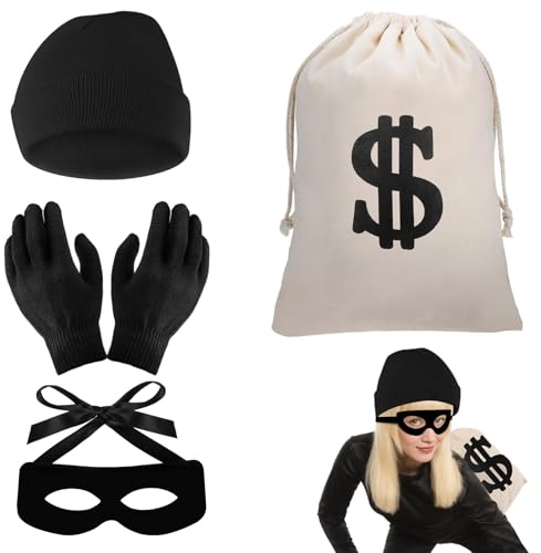 BUOSHUO Dankräuber Kostüm,Einbrecher Verkleiden,Dieb kostüm | Verkleiden Dieb,Räuber Kostüm Accessory für Karneval,Cosplay Kostümparty ,Thematisch